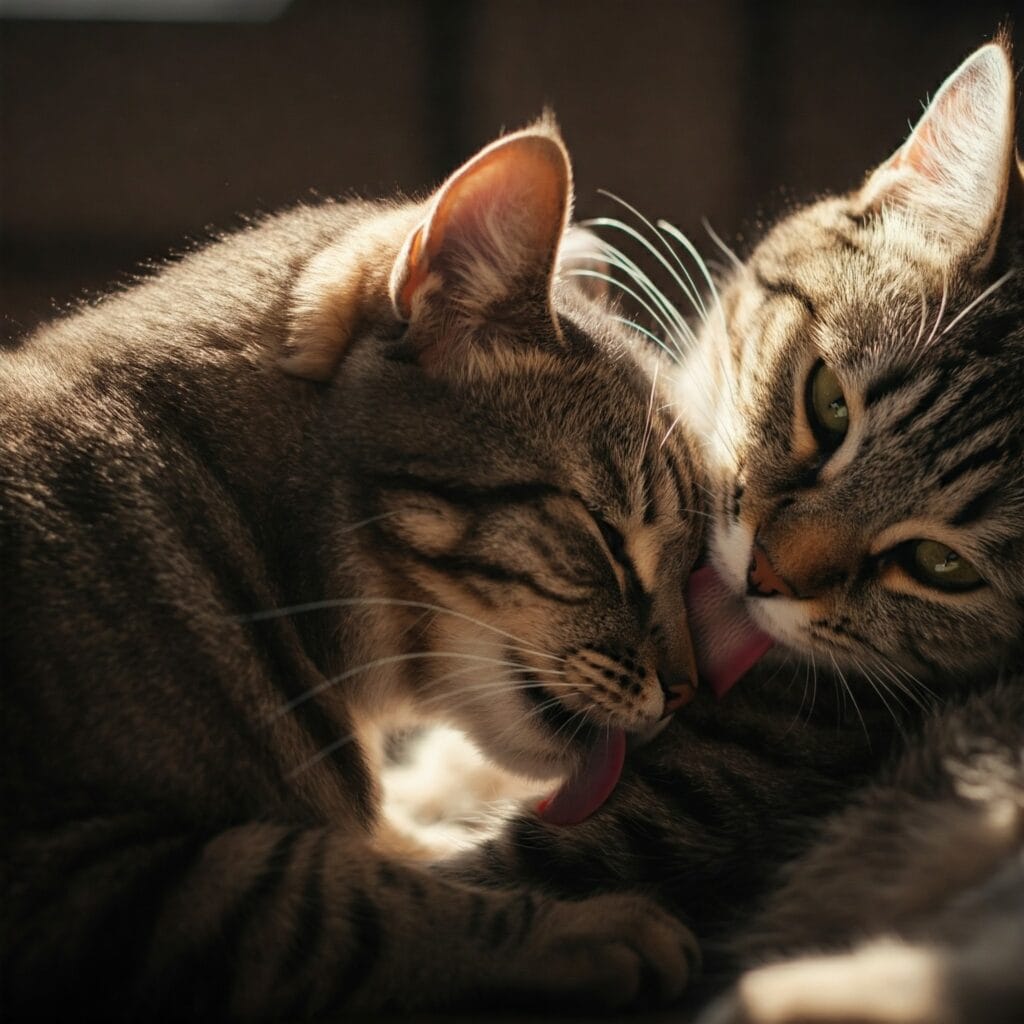 Cats Groom Each Other