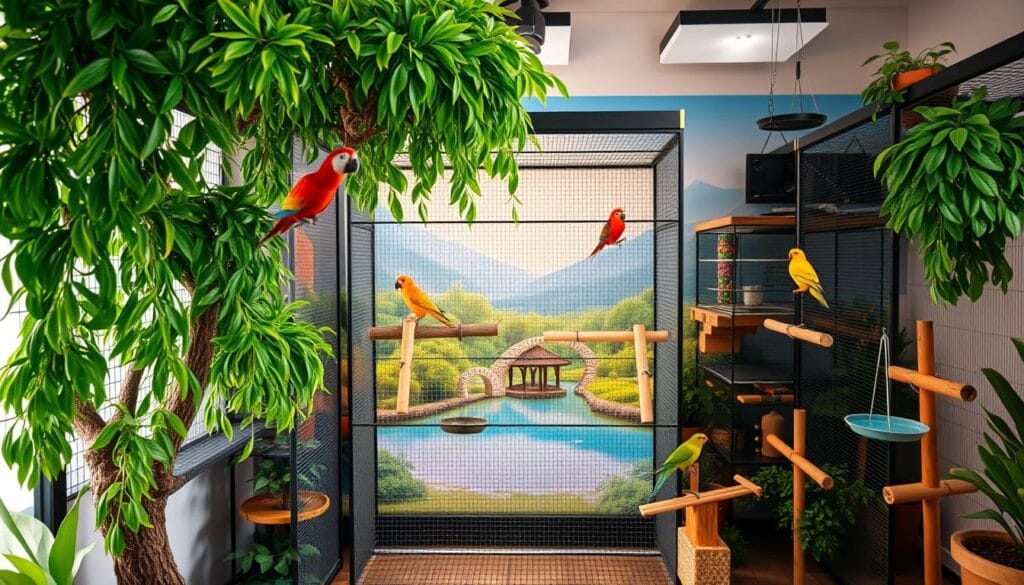 Bird habitat setup