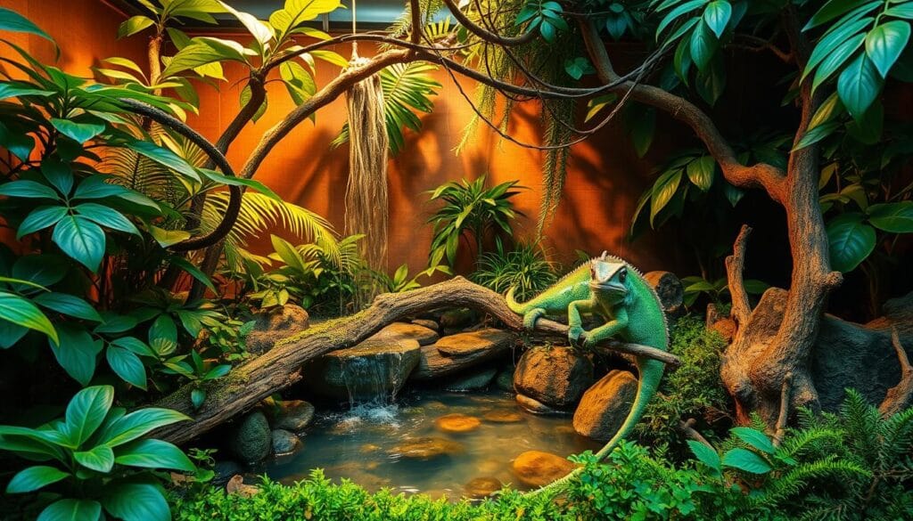 Setting up a chameleon habitat