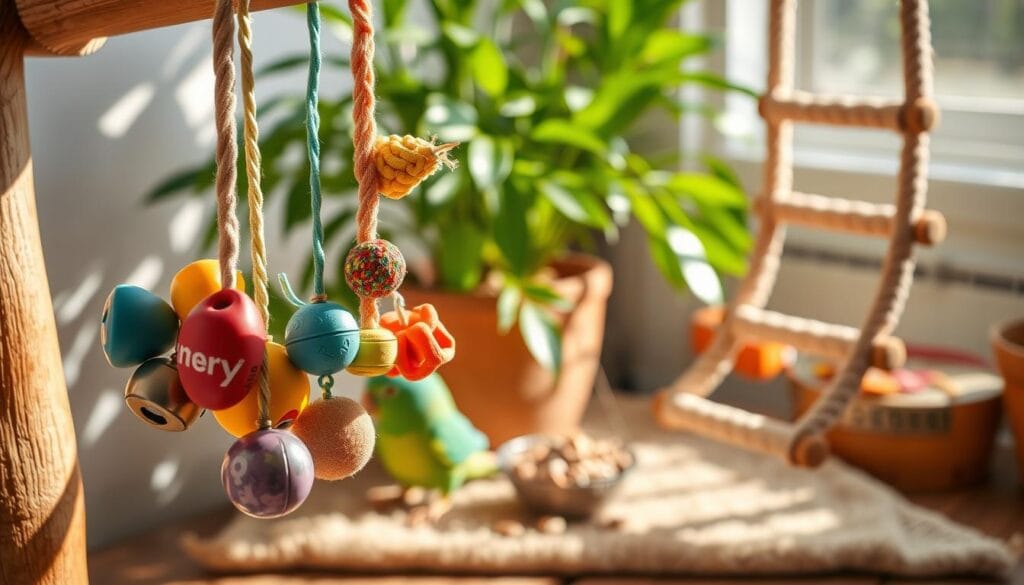 stimulating parrot toys