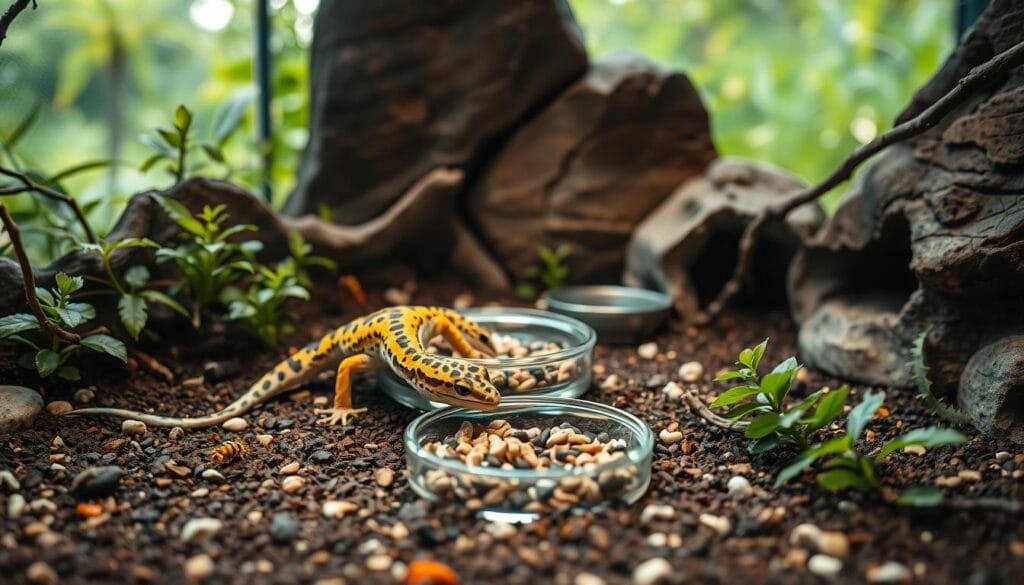 leopard gecko feeding environment