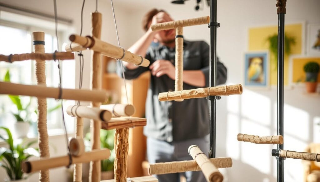 proper bird perch installation