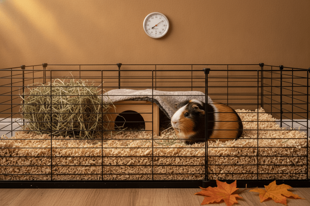 Guinea pig habitat protected from drafts